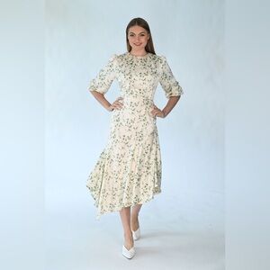 STATIC ASYMMETRICAL FLORAL PRINTED DRESS, NEW!